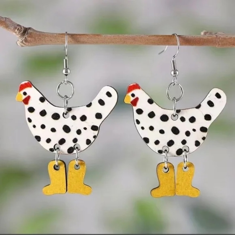 New Spring Chicken Earrings - Picture 1 of 4
